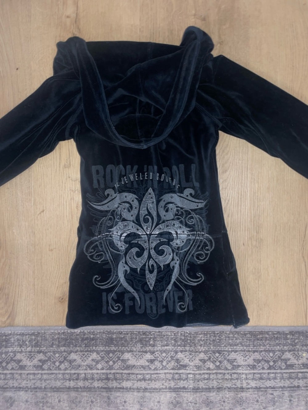 Black Couture Graphic Zip up - Rock n Roll Design